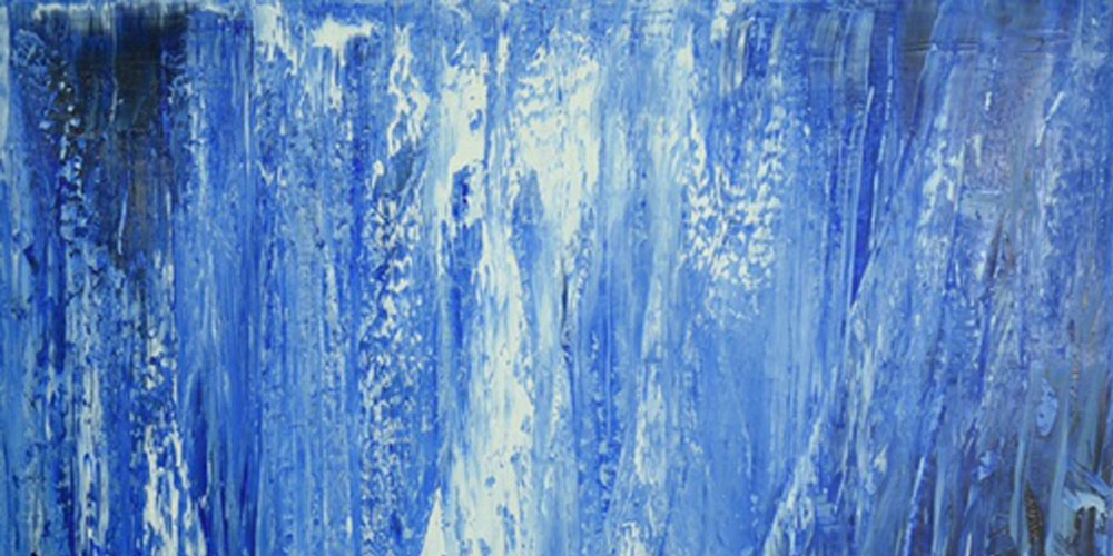 close up of blue painting